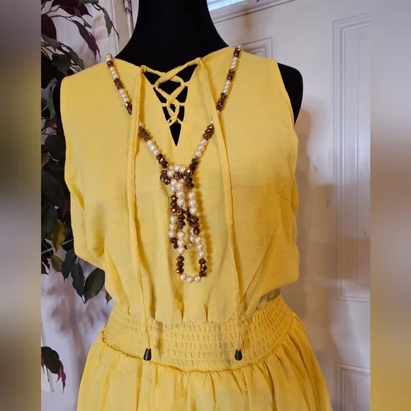 Sunny Yellow Tiered Mini Dress - Universal Thread Goods Co. (Size S) - Picture 5 of 13